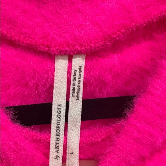 Anthropologie Pink Eyelash Fuzzy Sweater Size Latge - Picture 2 of 4